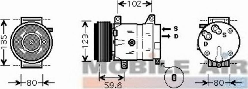 Van Wezel 4300K385 - Kompressori, ilmastointilaite inparts.fi