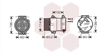 Van Wezel 4300K381 - Kompressori, ilmastointilaite inparts.fi