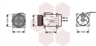 Van Wezel 4300K244 - Kompressori, ilmastointilaite inparts.fi