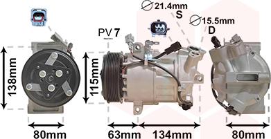 Van Wezel 4301K703 - Kompressori, ilmastointilaite inparts.fi