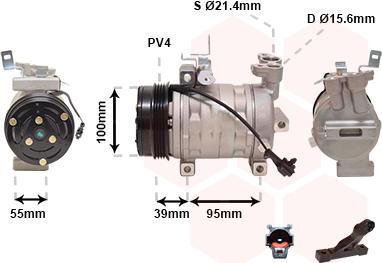 Van Wezel 5100K085 - Kompressori, ilmastointilaite inparts.fi