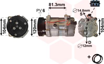 Van Wezel 5800K172 - Kompressori, ilmastointilaite inparts.fi