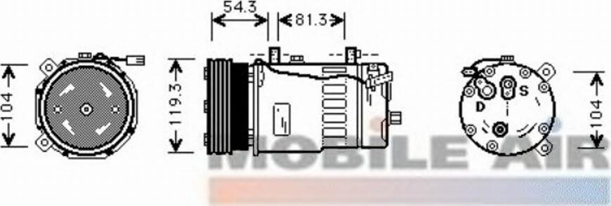 Van Wezel 5800K280 - Kompressori, ilmastointilaite inparts.fi