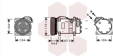 Van Wezel 5800K281 - Kompressori, ilmastointilaite inparts.fi