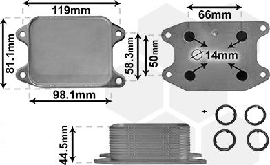 Van Wezel 58013703 - Moottoriöljyn jäähdytin inparts.fi