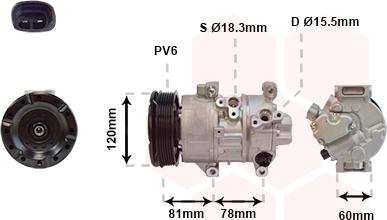 Van Wezel 5300K581 - Kompressori, ilmastointilaite inparts.fi