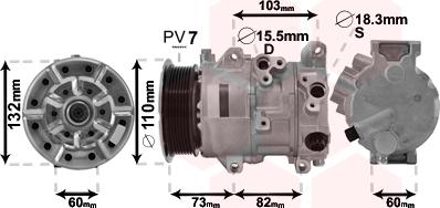 Van Wezel 5300K685 - Kompressori, ilmastointilaite inparts.fi