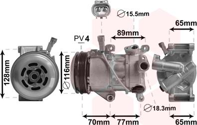 Van Wezel 5300K687 - Kompressori, ilmastointilaite inparts.fi