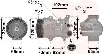 Van Wezel 5300K742 - Kompressori, ilmastointilaite inparts.fi