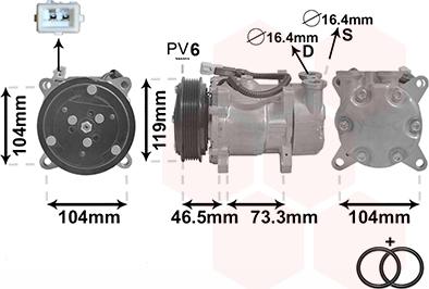 Van Wezel 0900K030 - Kompressori, ilmastointilaite inparts.fi