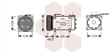 Van Wezel 0900K160 - Kompressori, ilmastointilaite inparts.fi