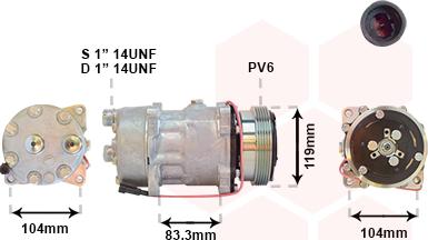 Van Wezel 0900K176 - Kompressori, ilmastointilaite inparts.fi