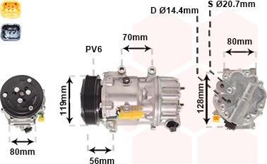 Van Wezel 0900K256 - Kompressori, ilmastointilaite inparts.fi