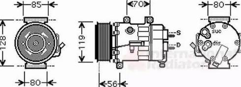 Van Wezel 0900K250 - Kompressori, ilmastointilaite inparts.fi