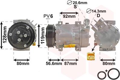 Van Wezel 0900K238 - Kompressori, ilmastointilaite inparts.fi