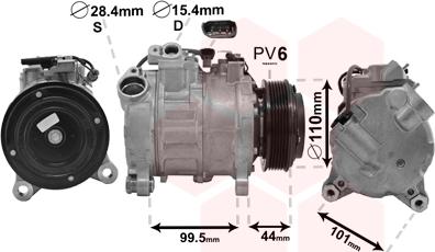 Van Wezel 0600K493 - Kompressori, ilmastointilaite inparts.fi