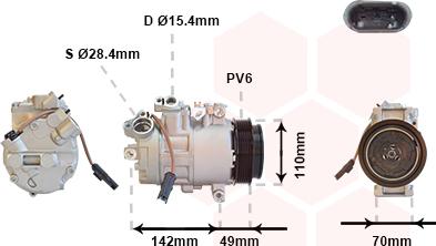 Van Wezel 0600K411 - Kompressori, ilmastointilaite inparts.fi