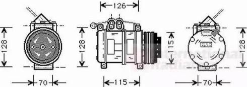 Van Wezel 0600K074 - Kompressori, ilmastointilaite inparts.fi