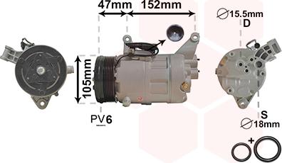 Van Wezel 0600K076 - Kompressori, ilmastointilaite inparts.fi