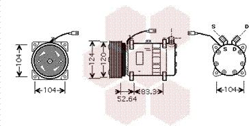 Van Wezel 0100K095 - Kompressori, ilmastointilaite inparts.fi