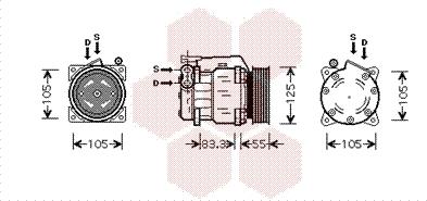 Van Wezel 0100K090 - Kompressori, ilmastointilaite inparts.fi