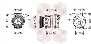 Van Wezel 0100K019 - Kompressori, ilmastointilaite inparts.fi