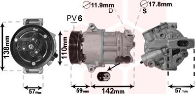 Van Wezel 0100K133 - Kompressori, ilmastointilaite inparts.fi