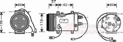 Van Wezel 0300K008 - Kompressori, ilmastointilaite inparts.fi