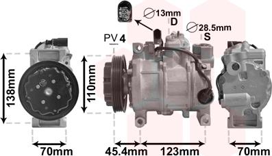 Van Wezel 0300K279 - Kompressori, ilmastointilaite inparts.fi