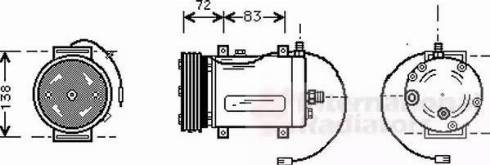 Van Wezel 0300K144 - Kompressori, ilmastointilaite inparts.fi