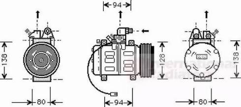 Van Wezel 0300K182 - Kompressori, ilmastointilaite inparts.fi