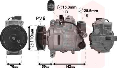 Van Wezel 0300K380 - Kompressori, ilmastointilaite inparts.fi