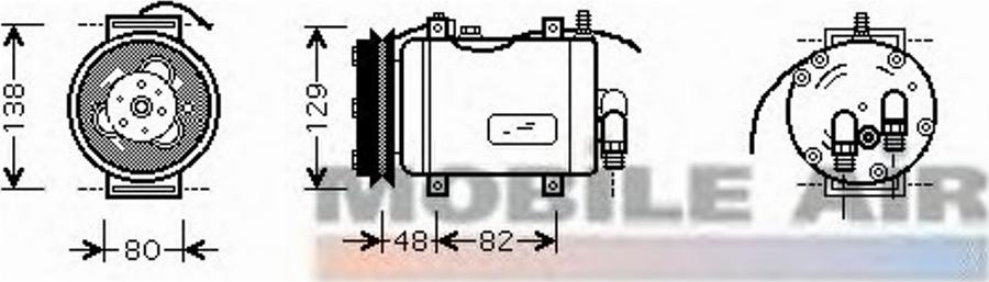 Van Wezel 0300K228 - Kompressori, ilmastointilaite inparts.fi