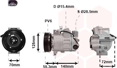 Van Wezel 0300K313 - Kompressori, ilmastointilaite inparts.fi