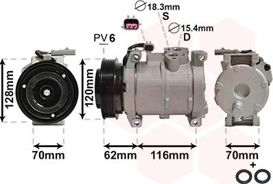 Van Wezel 0700K109 - Kompressori, ilmastointilaite inparts.fi