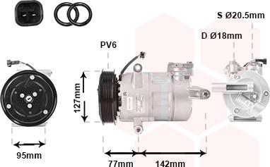 Van Wezel 1800K469 - Kompressori, ilmastointilaite inparts.fi