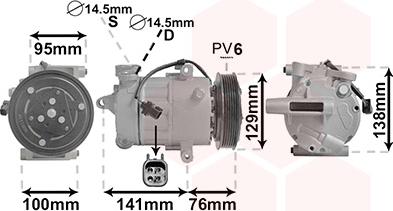 Van Wezel 1800K417 - Kompressori, ilmastointilaite inparts.fi