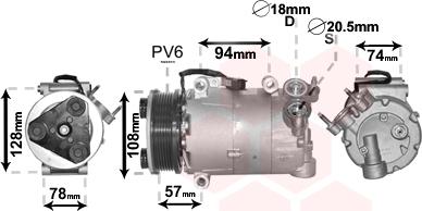 Van Wezel 1800K482 - Kompressori, ilmastointilaite inparts.fi