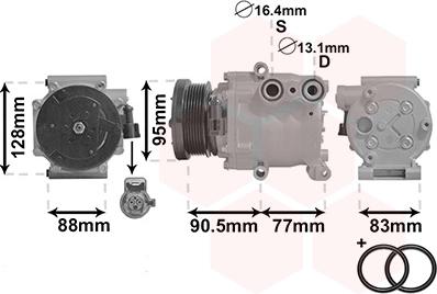 Van Wezel 1800K434 - Kompressori, ilmastointilaite inparts.fi