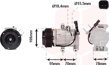 Van Wezel 1800K682 - Kompressori, ilmastointilaite inparts.fi