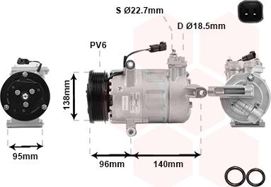 Van Wezel 1800K635 - Kompressori, ilmastointilaite inparts.fi