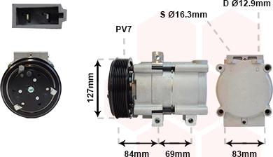 Van Wezel 1800K167 - Kompressori, ilmastointilaite inparts.fi