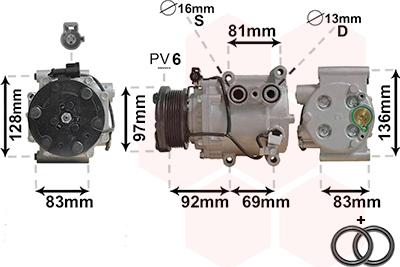 Van Wezel 1800K171 - Kompressori, ilmastointilaite inparts.fi