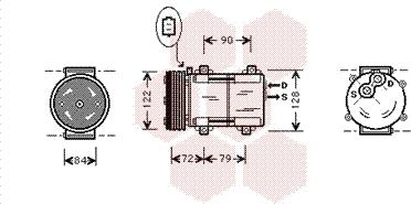 Van Wezel 1800K351 - Kompressori, ilmastointilaite inparts.fi