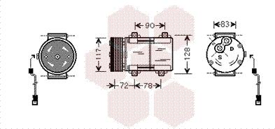 Van Wezel 1800K285 - Kompressori, ilmastointilaite inparts.fi