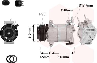 Van Wezel 1801K732 - Kompressori, ilmastointilaite inparts.fi