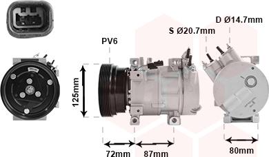 Van Wezel 1300K429 - Kompressori, ilmastointilaite inparts.fi