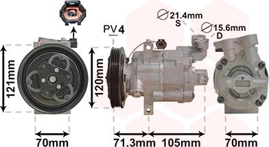 Van Wezel 1300K306 - Kompressori, ilmastointilaite inparts.fi