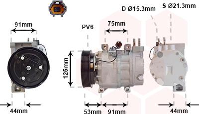 Van Wezel 1300K259 - Kompressori, ilmastointilaite inparts.fi