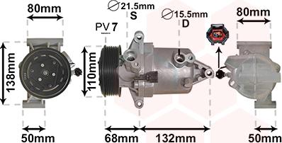 Van Wezel 1301K703 - Kompressori, ilmastointilaite inparts.fi